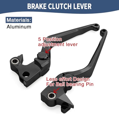 Motorcycle Levers Brake Clutch Hand Lever Adjustable Fit for Harley 2004-2013 Sportster XLH XL 883 1200 (Long, Black) - color: Black, style: Long