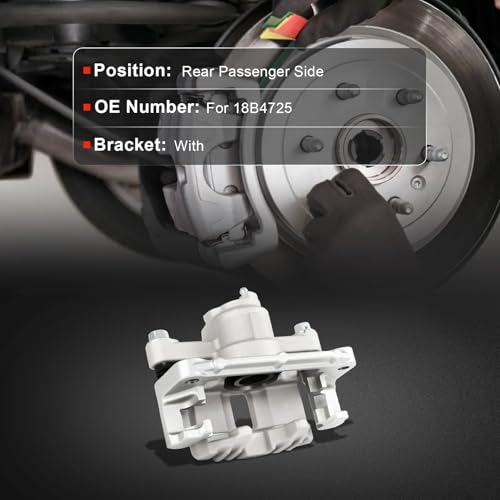 cciyu Rear Right Disc Brake Caliper Assembly w/Bracket 18B4725 - size: Rear Right[18B4725]