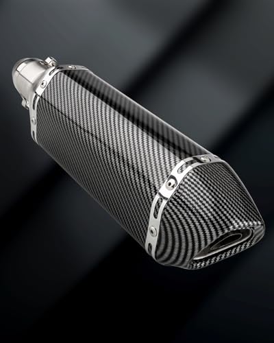 Motorcycle Slip-On Muffler 1.5-2" 38-51mm w/DB Killer - color: Carbon Fiber Pattern