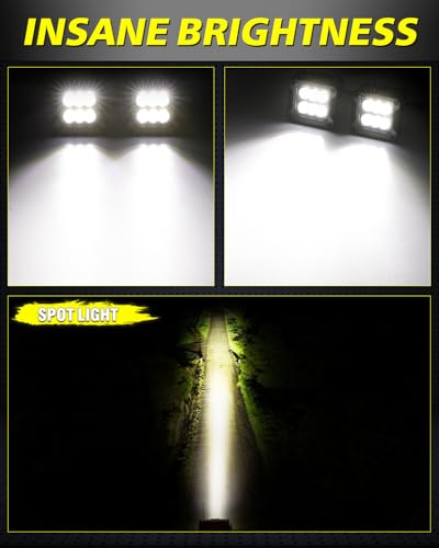 3 Inch CREE LED Pods 2-Pack 120W Spot Off-Road Lights - color: White Spot, size: 3 Inch Cube