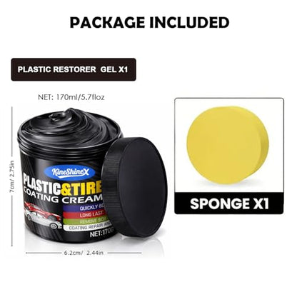Black Trim Restorer, Plastic Restorer for Cars, Faded Bumper Repair Paste