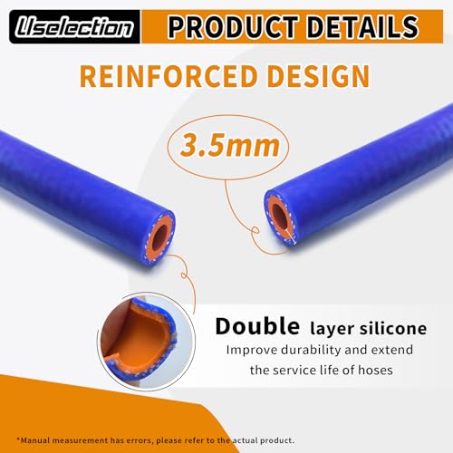 1/4" ID-10Ft(ID 6mm) Heater Hose Enhanced Double Reinforcement - color: Blue, size: 1/4" ID-10Ft(ID 6mm)