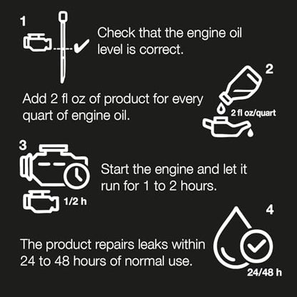 ERRECOM Stop Up, Engine Oil Stop Leak, 8 Fl.Oz Bottle (Engine Oil Stop Leak) - color: Engine Oil Stop Leak