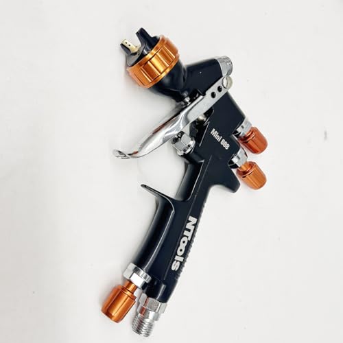 Touch-Up Mini Air Spray Gun, 1.0mm Stainless Steel Nozzle, 250ml Capacity, HVLP Auto Paint Sprayer for Cars and Furniture (Black, 1.0mm Nozzle) - color: BLACK, size: 1.0mm Nozzle