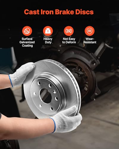 VEVOR Front & Rear Brake Kit Compatible with 2008-2017 Buick Enclave, 2009-2017 Chevrolet Traverse/2007-2010 Saturn Outlook, 2007-2016 GMC Acadia/2017 GMC Acadia Limited, Hollow Brake Rotors Pads Kit - size: R-55150 + R-55151