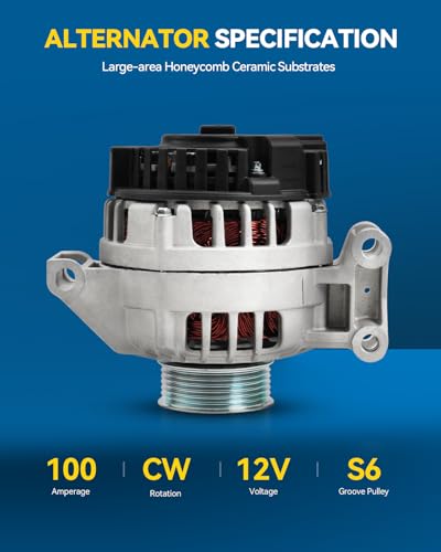 PHILTOP Alternator Compatible with 2004-2006 Colorado; Canyon, 2006 i-280; i-350 Replacement 11047N,11047 12V 100Amp CW 6-Groove Pulley - size: 11047N
