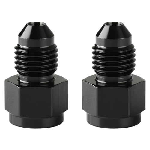 1/8 NPT Female to 4AN Male Flare Expander Fitting Adapter Aluminum Black, Pack of 2 - color: Black - 2pcs, size: 1/8 NPT Female to 4AN Male