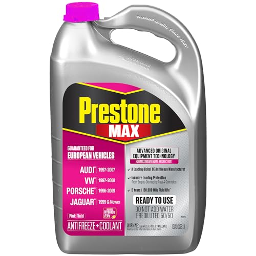 Prestone MAX Euro Pink 50/50 Antifreeze Automotive Coolant, Pack of One - color: Euro Pink, size: Pack of 1 Gallon