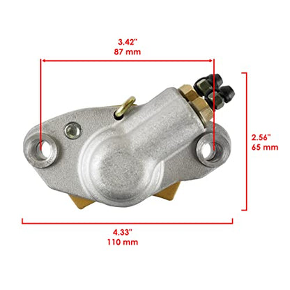Caltric Rear Brake Caliper with Disc Rotor Compatible with Polaris Sportsman 500 4x4 1998 1999 2000 2001 2002 with Pads