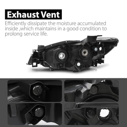 G-PLUS Headlights Assembly Pair Compatible with Mazda CX-5 2013-2016 - size: Fit Mazda CX-5 2013-2016(Clear/Black)