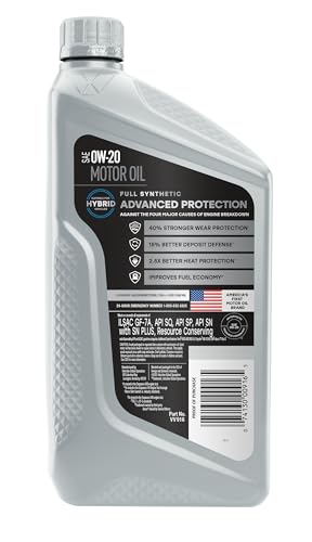 Valvoline Advanced Full Synthetic SAE 0W-20 Motor Oil 1 QT, Case of 6 - size: 1 QT, Pack of 6, style: Advanced Protection