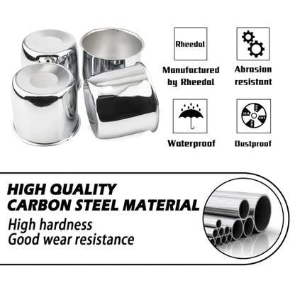 4Pcs 4.25" OD 4.11" H Push Through Trailer Wheel Center Cap for Rim - color: Chrome, size: 4.25" Hub 3.66" H