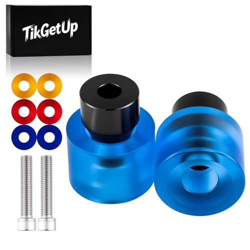 Blue Crash Bar End Sliders & Colored washers Fits for Harley Touring Dyna Softail Sportster & Any Other Brand 1-1/4 Inch Engine Saddlebag Guards - color: Blue