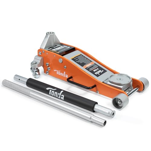 TONDA 3 Ton Low Profile Floor Jack, Aluminum Steel Hydraulic Car Jack - color: 3T Orange