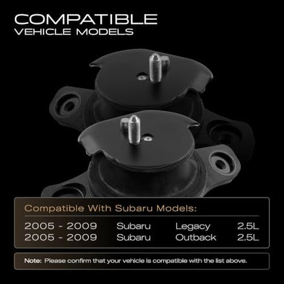 2PCS Engine Motor Mounts Compatible with Subaru Legacy and Outback 2.5L - size: 2005-2009 Legacy and Outback