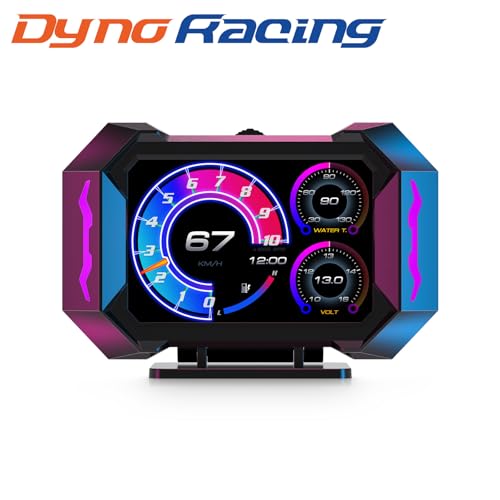 OBD2 Gauge Car HUD Head Up Display Multifunction Digital,Car Speedometer Tachometer Water Temperature Oil Temperature Volt Inclinometer Boost Gauge RPM Meter fit for Most Vehicles After 2008
