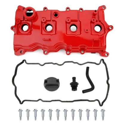 MITZONE Upgrade Aluminum Valve Cover Compatible with 2007-2013 Altima 2007-2012 Sentra SE-R 2.5L Part# 13264-JA00A Red - color: 2007-2013 Altima Sentra Red(Aluminum)