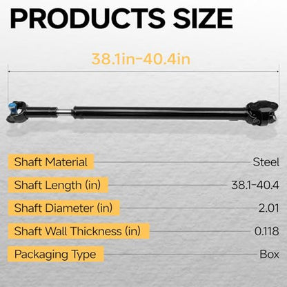 Front Drive Shaft Driveshaft Assembly Fit for Jeep - size: 52098378; Front; 38.07in - 40.43in