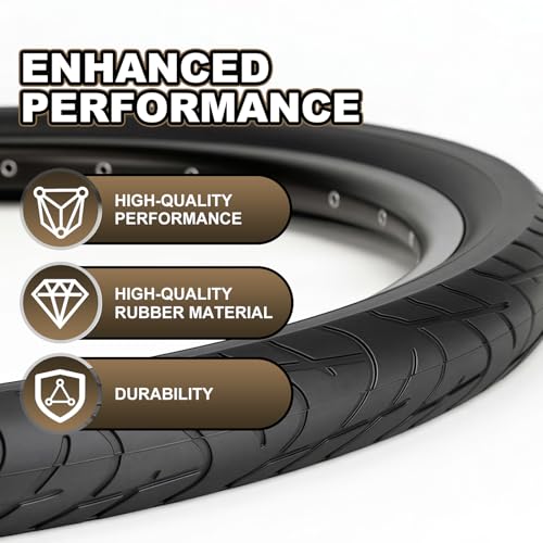 Hycline Cruiser Bike Tires Set, 2-Pack 24/26x2.125 Inch Folding Replacement Bicycle Tires with Inner Tubes & Tire Levers, Wear-Resistant Urban Street Tires for Beach Cruiser & City Commuter Bikes