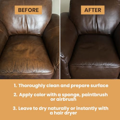 Furniture Clinic Leather Repair Paint, Color and Finish, Black - color: Black, size: 250ml / 8.5oz