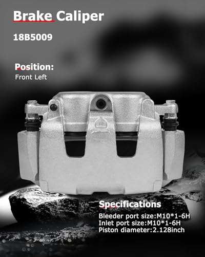 cciyu Front Left Disc Brake Caliper Assembly 18B5009 With Bracket - size: Front Left[18B5009]