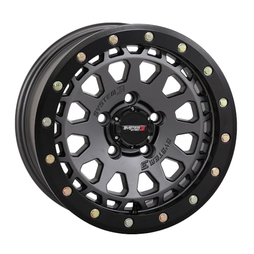 System 3 SB-6 Beadlock 15" Wheels Gunmetal (4+3) Polaris RZR Turbo R & Pro R Ranger 1500 Xpedition