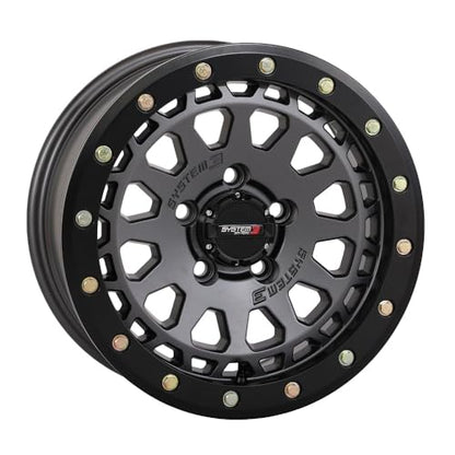 System 3 SB-6 Beadlock 15" Wheels Gunmetal (4+3) Polaris RZR Turbo R & Pro R Ranger 1500 Xpedition