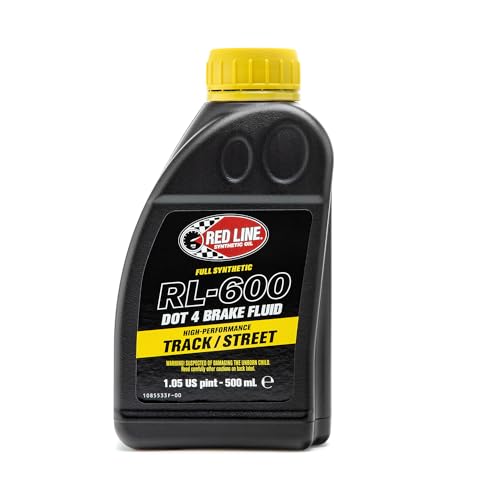 Red Line 90404 RL-600 High Performance Track/Street DOT 4 Brake Fluid - 500 Milliliter