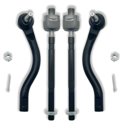 4pcs Front Inner & Outer Tie Rod Ends Kit - size: EV800770 X2 ES800357 X1 ES800358 X1