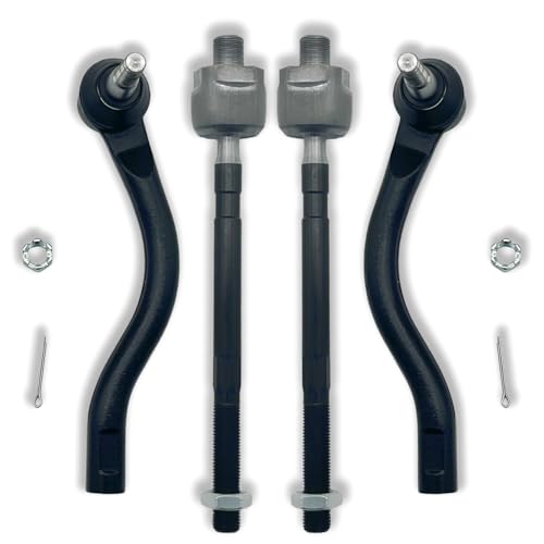 4pcs Front Inner & Outer Tie Rod Ends Kit - size: EV800770 X2 ES800357 X1 ES800358 X1