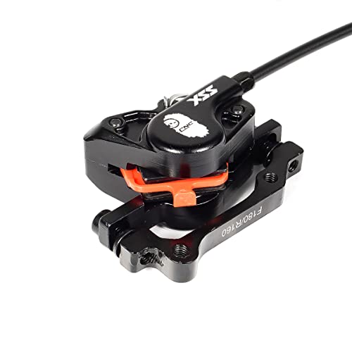 CNC MTB Hydraulic Disc Brake Set，Mountain Bike Hydraulic Disc Brakes Right Front 800mm Left Rear 1450mm Hydraulic Brake，Black - color: Set-Black