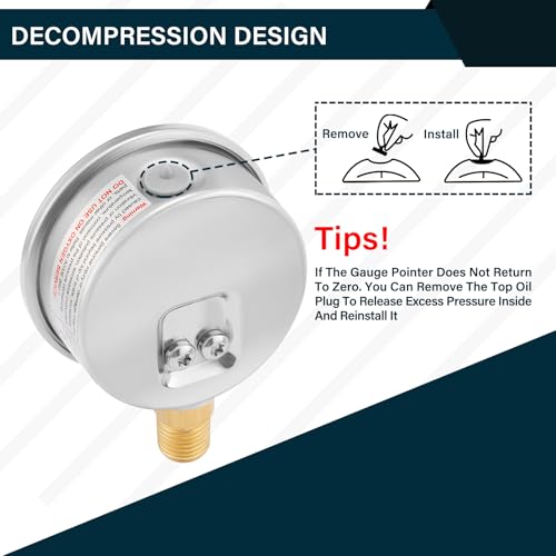 MEASUREMAN 2-1/2" dial,Glycerin Filled, Stainless Steel case, Brass Inside, 0-10psi/kpa,1/4" NPT Lower Mount - size: 0-10 psi, style: Lower Mount