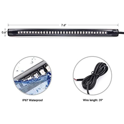 Nilight 32LED 8" Flexible License Plate Light Strip Rear Taillight - color: Amber Red