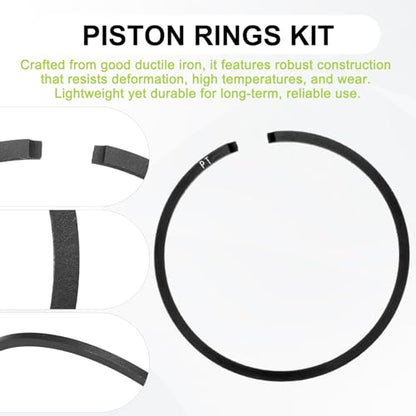 M METERXITY 2-Pack Engine Piston Rings Kit, 35mm x 1.5mm Thick Ductile Iron Piston Ring Set Standard Replacement for Small Engines/Motors/Machinery [Black] - size: 35mm x 1.5mm