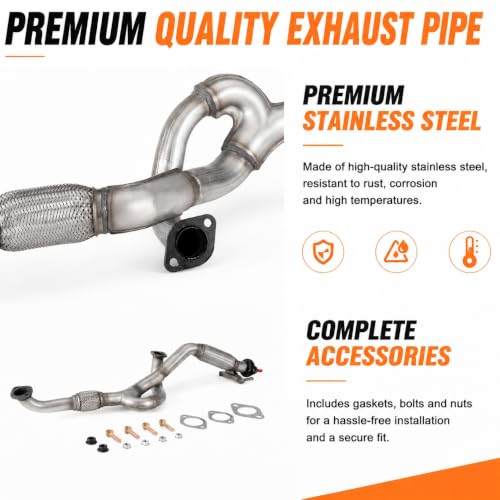 HS01F Flex Exhaust Pipe Direct Fit for Hyundai Santa Fe GLS 2007-2009 2.7L - size: 2007-2009 Hyundai Santa Fe