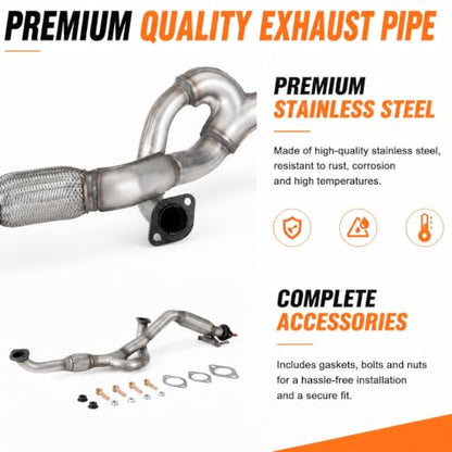 HS01F Flex Exhaust Pipe Direct Fit for Hyundai Santa Fe GLS 2007-2009 2.7L - size: 2007-2009 Hyundai Santa Fe