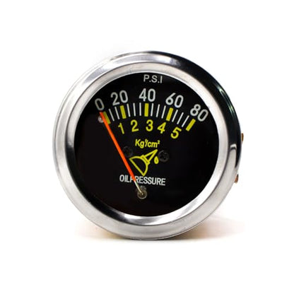 2" 52mm Universal 12V DC Mechanical Pointer Auto Car Oil Pressure Gauge 0-80 PSI Black Face Oil Press Meter