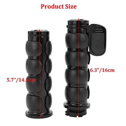 Pair of 1" Dual Black Motorcycle Bar End Hand Grips Handlebar Compatible with Cruisers Harley Yamaha Suzuki - color: Black#2