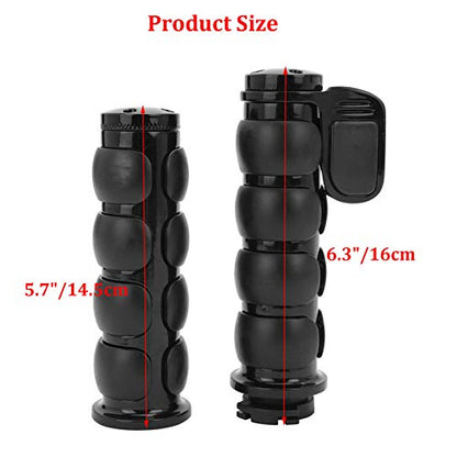 Pair of 1" Dual Black Motorcycle Bar End Hand Grips Handlebar Compatible with Cruisers Harley Yamaha Suzuki - color: Black#2