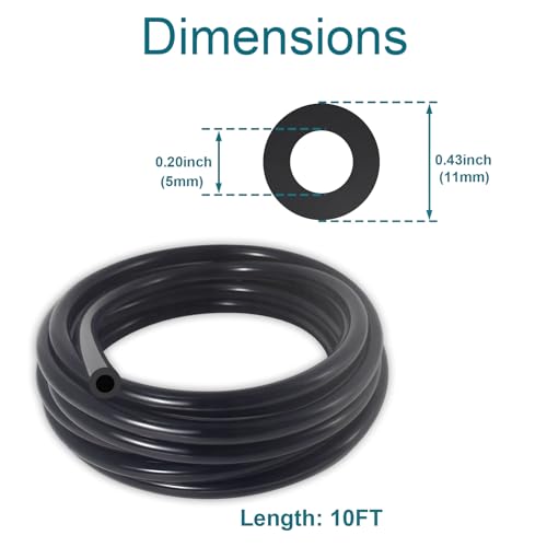 Vacuum Hose Automotive, 10 FT 3/16 Inch ID Vacuum Line - size: 3/16" (5mm) - 10FT