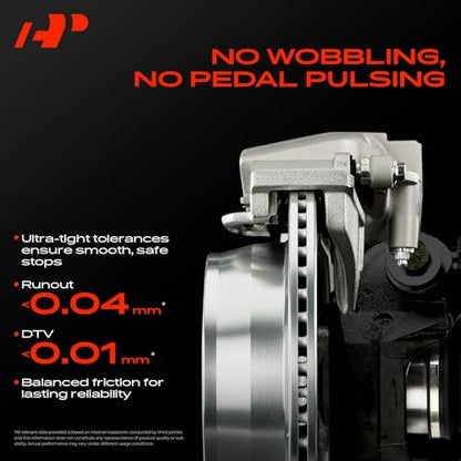 A-Premium 10.24 inch (260mm) Rear Drilled and Slotted Disc Brake Rotors - style: Rear Drilled and Slotted