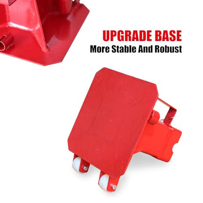Big RED Torin 7 Ton Heavy Duty Jack Stands: Pin Style Jack Stand with 2 Casters and Handle, Easily Portable Car Stand for SUV, Trucks and Pick Ups - Red - size: 7 ton, style: Deluxe Base