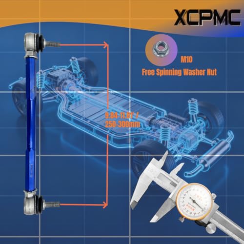 2Pcs 9.84-11.81' 250-300mm M10 Modified Adjustable Stabilizer Sway Bar Link - size: Front-9.84-11.81Inch-M10