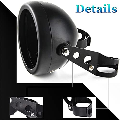 5 3/4" 5.75 Inch Motorcycle Headlight Housing Bucket - Universal Headlight Assembly Replacement for Motorcycle Headlight Mounting, Durable Headlight Bracket Housing