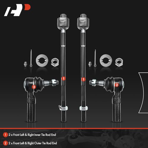 A-Premium Front Inner & Outer Tie Rod End Kit, Compatible with Buick