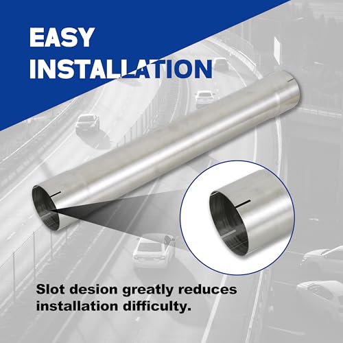 Universal T304 stainless steel Exhaust Pipe flared Tube-36" 3 Feet Length 3" ID,Muffler Replacement Pipe - size: 3"X36"