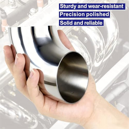 2PCS Stainless Steel Elbow 3.5" 90° Mandrel Bend Elbow-Thickness 16GA/.065" Wall, 304 Stainless Elbow Exhaust Tubing for Car Modified Exhaust Elbow Pipe, Stair Handrail (2 Pack)) - size: 3.5" 90° (2 Pack)