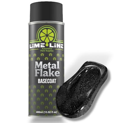 LiME LiNE Metal Flake Basecoat Automotive Grade Sparkle Spray Paint (Black) - color: Black