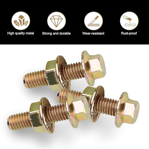10 PCS Exhaust Manifold Bolts, M8 x 1.25 x 30mm High Strength Carbon Steel Flange Exhaust Bolts and Nuts, Exhaust Manifold Bolt Hardware Kit