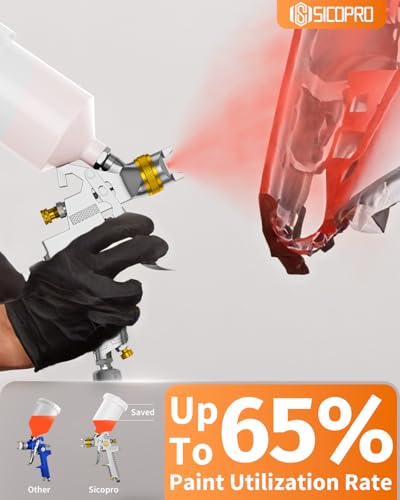 HVLP Spray Gun, Automotive Paint Gun, Spray Gun for Painting - color: Yellow